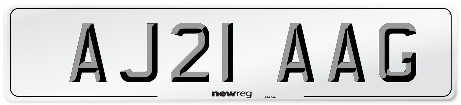 AJ21 AAG Number Plate from New Reg